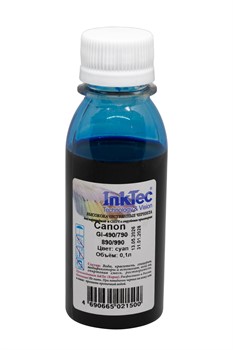Чернила InkTec (C0090) для Canon GI-490/790/890/990, C, 0,1 л.     1501609452 - фото 10879