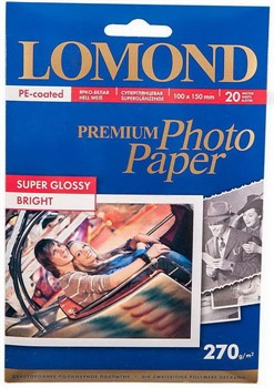 Lomond Суперглянцевая фотобумага 10х15, 270г/м2, 20л.     1106102 - фото 5295