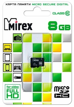 Флеш карта microSD 8GB Mirex microSDHC Class 10     13612-MC10SD08 - фото 9723