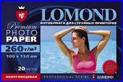 Lomond Полуглянцевая фотобумага 10х15 см. 260 г/м2, 20 л. 1103302